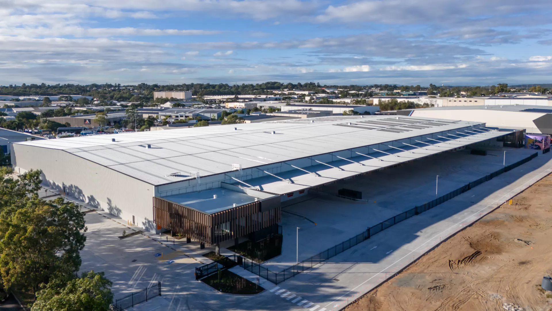 Aerial view of overall industrial development